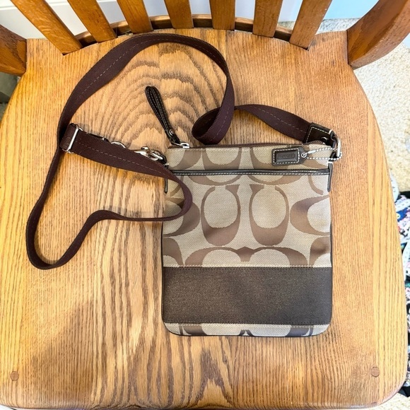 Coach, Signature Coach Crossbody, Brown, 8.5” H X 7.5” W - Picture 9 of 9